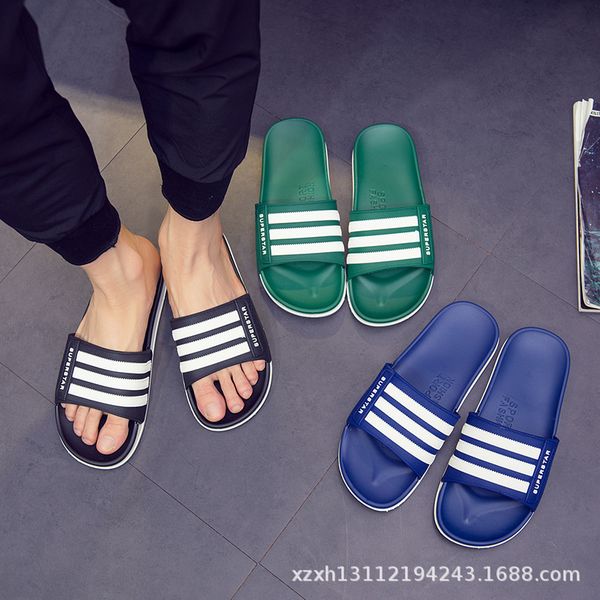 slipper men's summer fashion outer wear 2020 new style korean-style fashion soft-sole outdoor beach slippers thick bottomed anti, Black